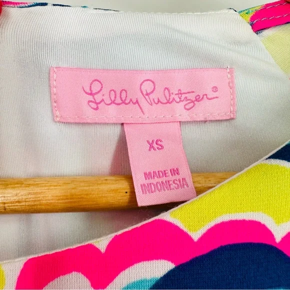 Lilly Pulitzer Bellavista Swing Dress in Sea Blue Private Island Engineered XS - Picture 9 of 10